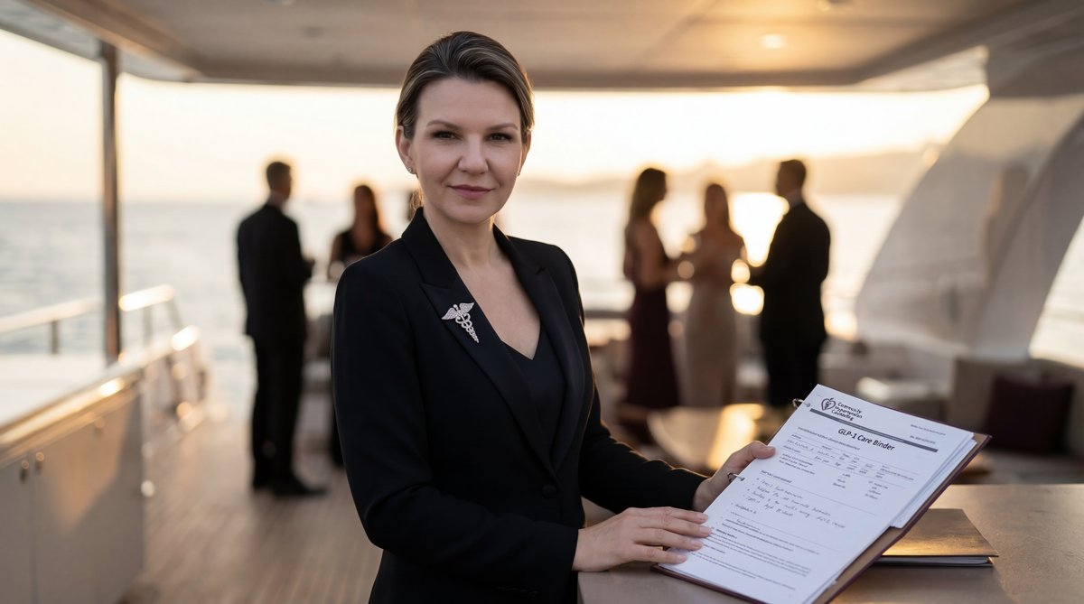 Conceptual illustration of a protective medical shield over adult silhouettes symbolizing preventive healthcare.