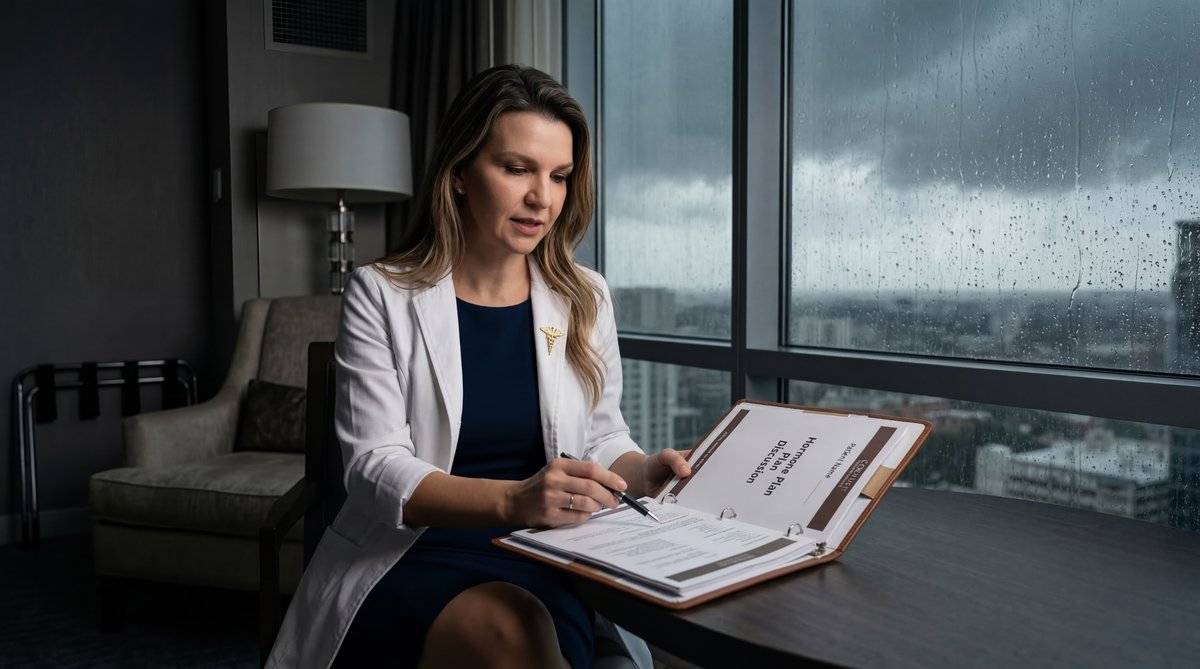 Illustration of a wellness tree with medical symbol roots representing holistic adult health and endocrine balance.